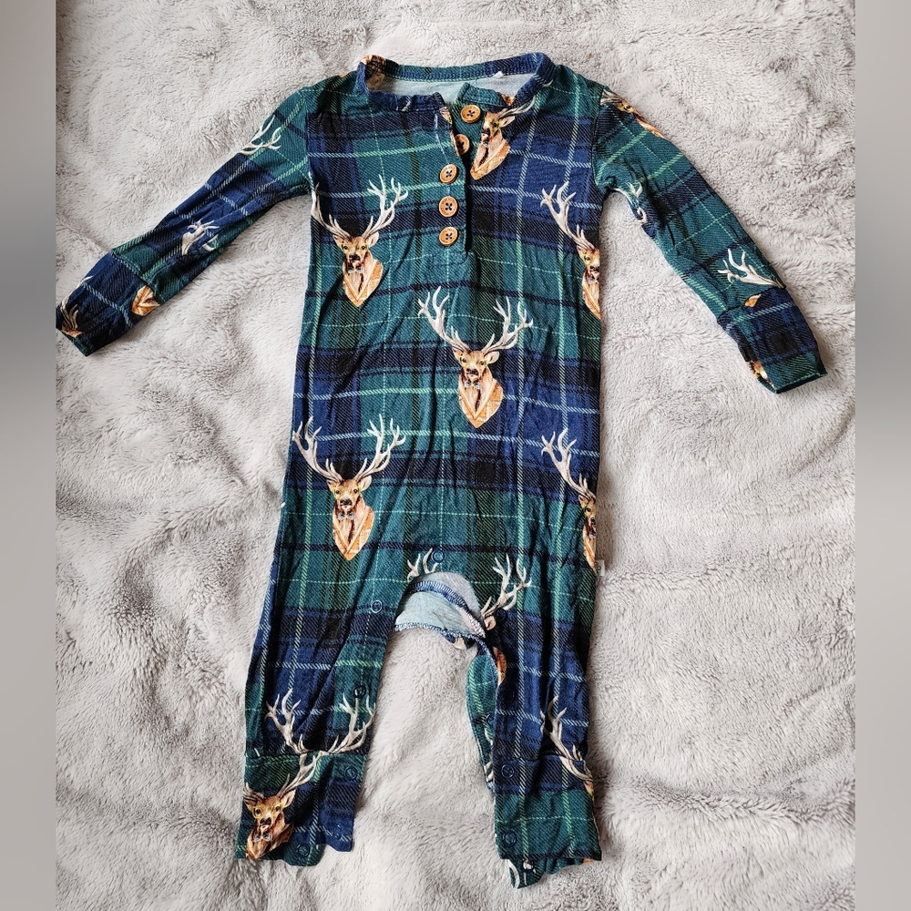 Posh Peanut Beckford Long Sleeve Henley Romper